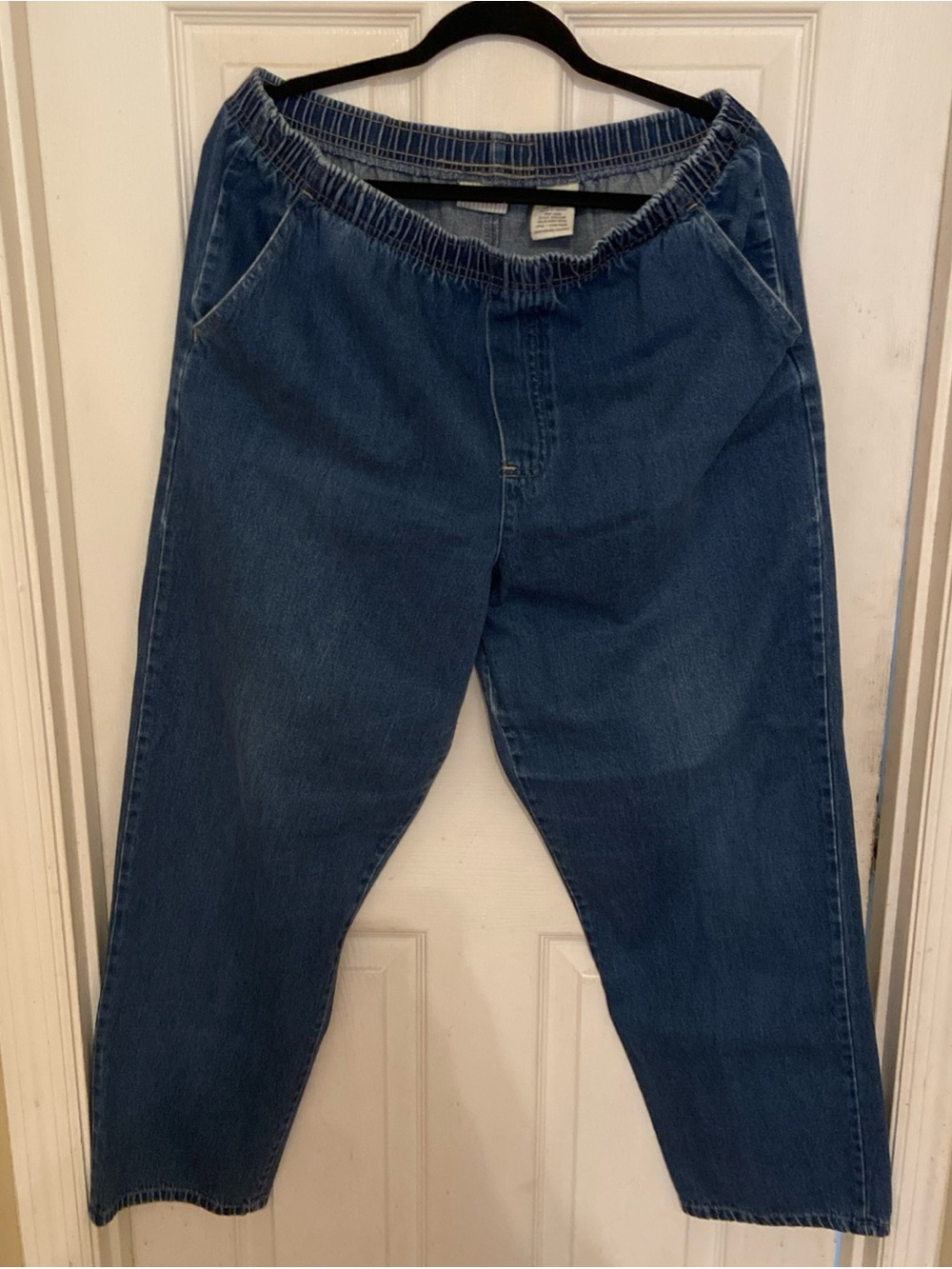 Woman’s chic Elastic Waist Dark Blue Denim Jeans
